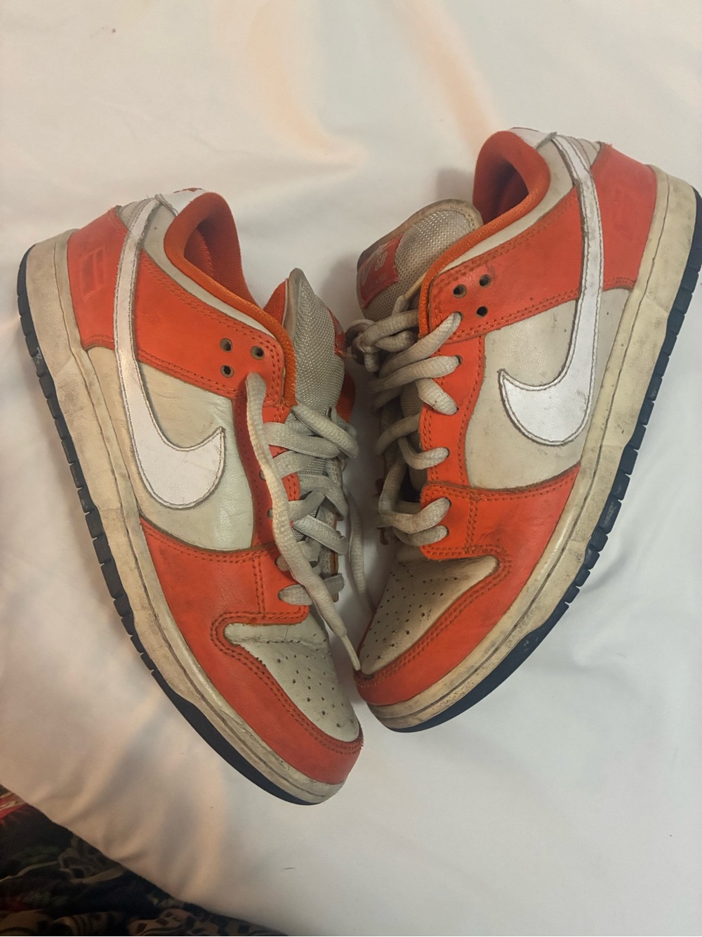 Nike Orange and White Low-Top Sneakers